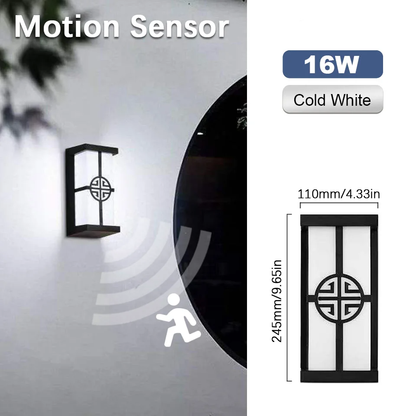 Motion Sensor LED Wall Light 16W Indoor&Outdoor Waterproof IP66 Porch Wall Lamp Sconce Decoration Lighting