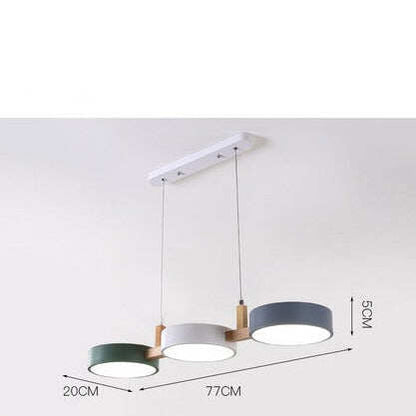 Three Head Restaurant Lamp Modern Simple Makaron Color Bar Bedroom Cafe Chandelier