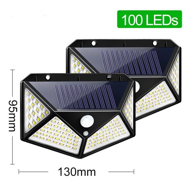 Goodland 100 LED Solar Light Outdoor Solar Lamp Powered Sunlight 3 Modes PIR Motion Sensor for Garden Decoration Wall Street