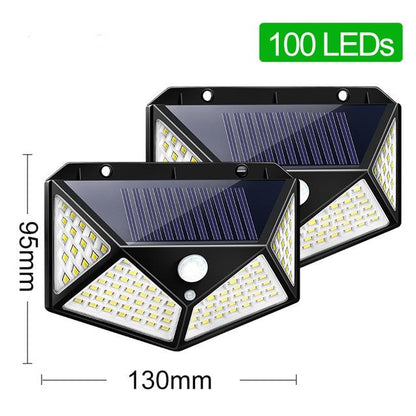 Goodland 100 LED Solar Light Outdoor Solar Lamp Powered Sunlight 3 Modes PIR Motion Sensor for Garden Decoration Wall Street