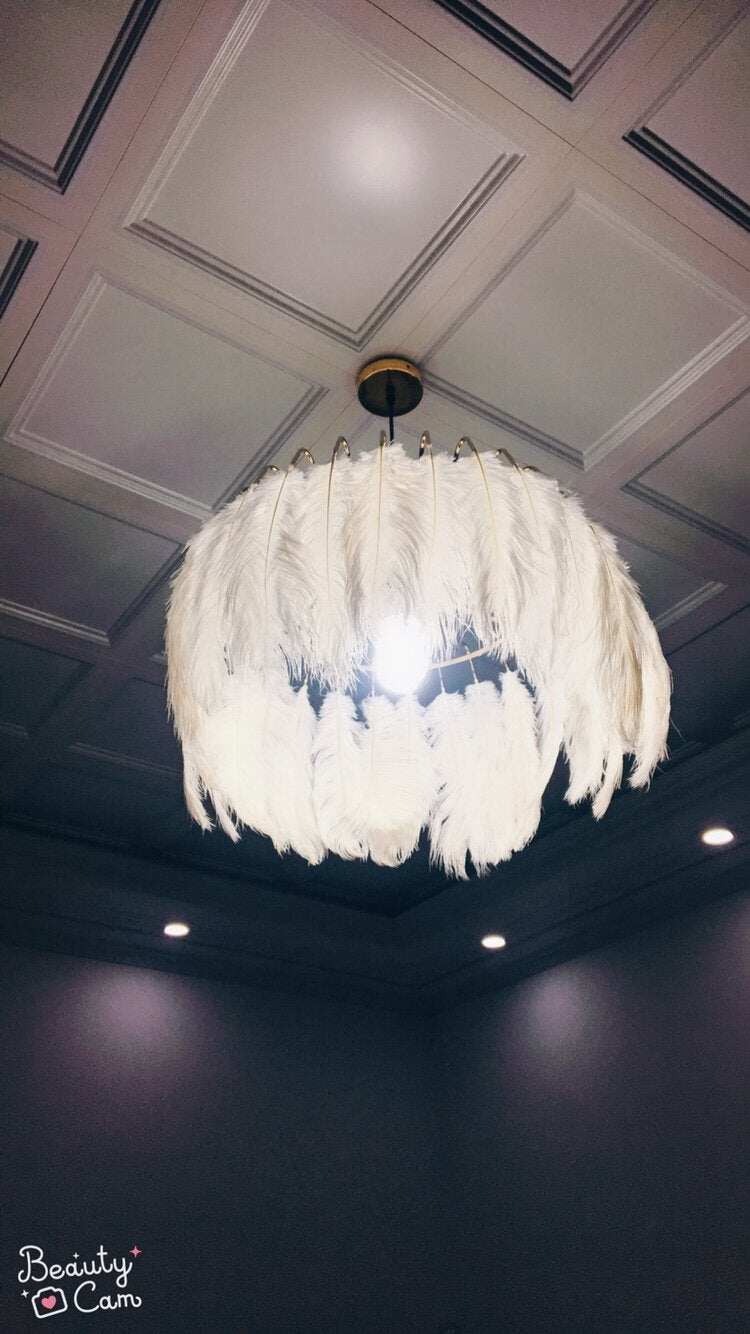 Feather Lamp Modern Nordic  Fairy Feather Chandelier Lamp Loft Pendant Lamp Lights Living Suspension Lighting Fixtures