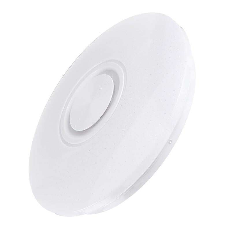 36W Rgb Flush Mount Round Starlight Music Led Ceiling Light Lamp With Bluetooth Speaker, Dimmable Color Changing Light Fixture