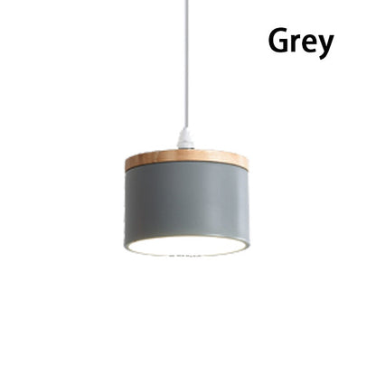 Modern Wooden Art Macron Multi Color Restaurant Small Pendant Light Bedroom Bedhead Long Line Small Pendant Light Warm Lighting