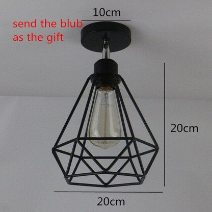 Retro Indoor Lighting Vintage Ceiling Light LED Lights More Kinds Iron Cage Lampshade Warehouse Style Light Fixture
