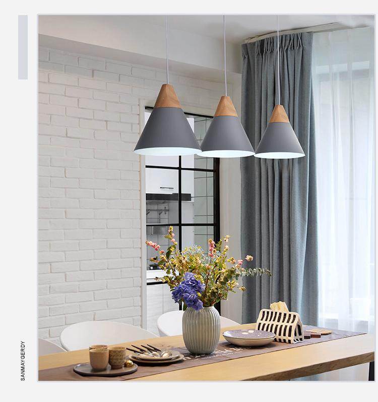 Pendant Lights Modern Wood Pendant Lamp Nordic light For Cafe Restaurant Bedroom Hanglamp Kitchen Colorful Suspension Luminaire