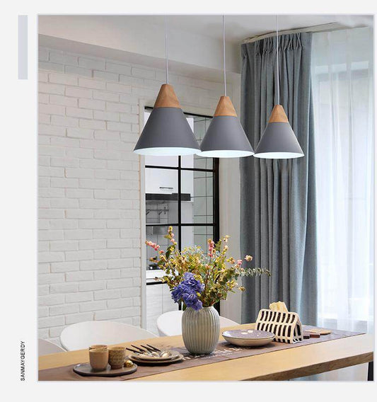 Pendant Lights Modern Wood Pendant Lamp Nordic light For Cafe Restaurant Bedroom Hanglamp Kitchen Colorful Suspension Luminaire