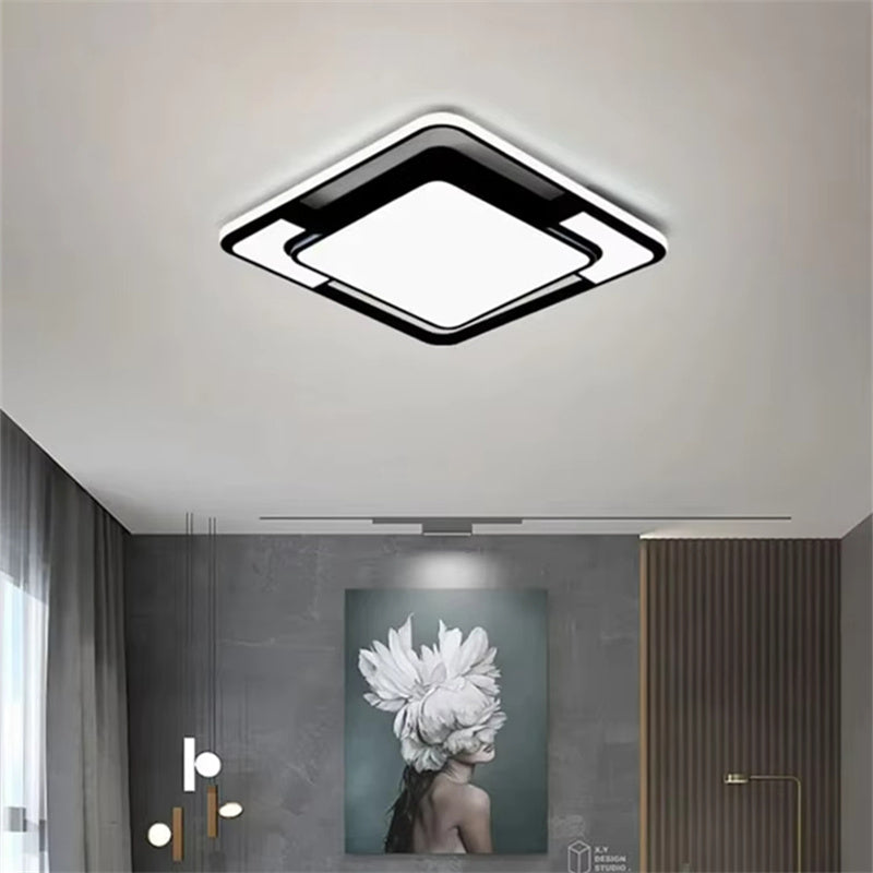 Modern Minimalist LED Ceiling Lamp Square With Remote Control Bedroom Children's Room Fixture Living Room Chandelier