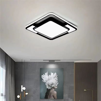Modern Minimalist LED Ceiling Lamp Square With Remote Control Bedroom Children's Room Fixture Living Room Chandelier