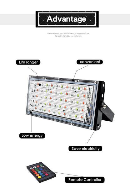 Led Floodlight 50W Waterproof IP65 Outdoor LED Reflector Light Garden Lamp AC Spotlight Street Lighting