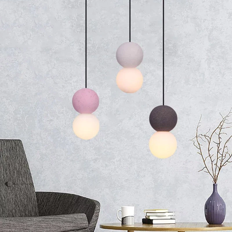 Nordic Cement Hanging Lamp Modern Simplicity Pendant Lamp LED G9 For Cafe Living Room Bedroom Bedside Bar Pendant Lights