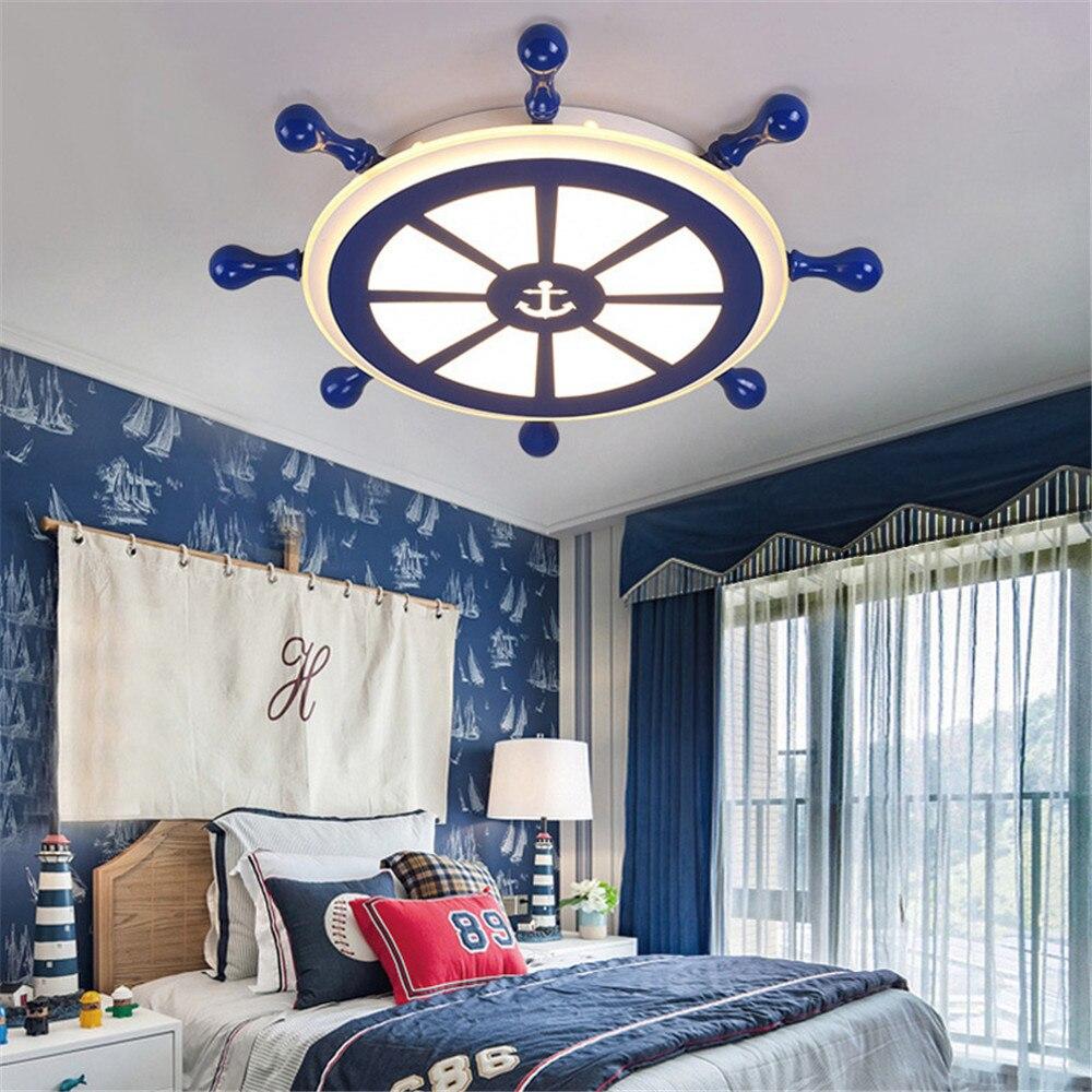 Novelty Kids Room The Rudder LED Lamp Europe Ceiling Light Modern Cartoon Light Boy Bedroom Shop Lighting Fixture