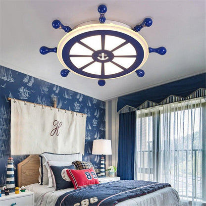 Novelty Kids Room The Rudder LED Lamp Europe Ceiling Light Modern Cartoon Light Boy Bedroom Shop Lighting Fixture
