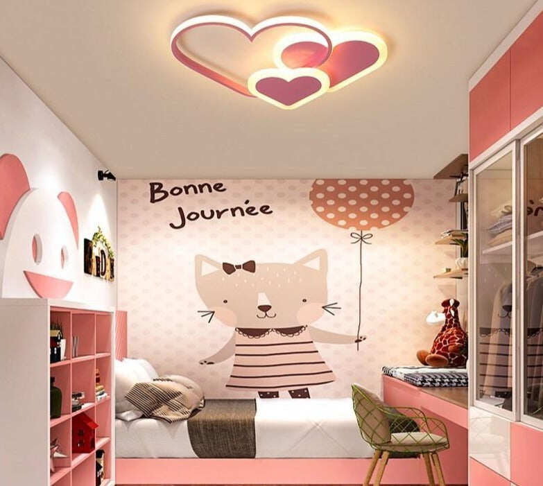 Pink Led Chandelier Light For Girl Bedroom Plafond Acrylic Lighting Lamp Modern New Fixture Lampadario Luminaire Lustres