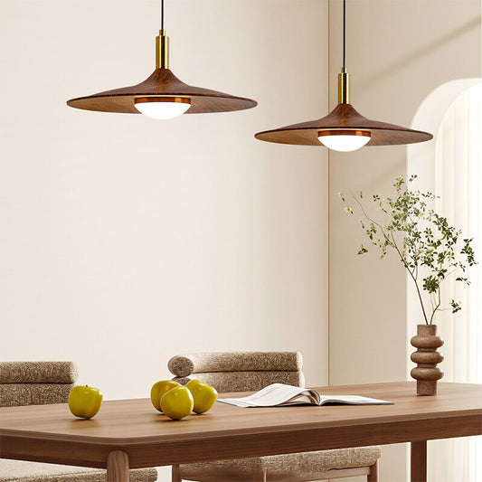 Simple Nordic Retro American Walnut Color Lighting Chandelier Warm Fashion Classical Style Bar Llighting