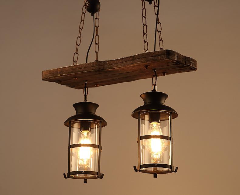 American Retro Chandelier Solid Wood Lamps