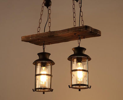 American Retro Chandelier Solid Wood Lamps