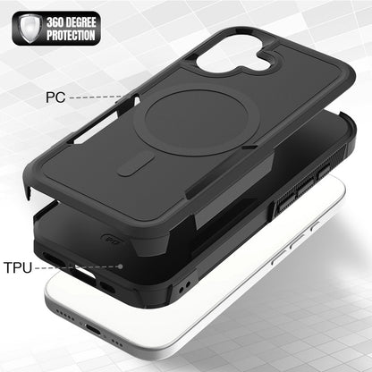 Premium 2IN1 Heavy Armor Magnetic Charging Case for IPhone 17 Air 16 15 Pro Max Shockproof PC Matte Protect Cover
