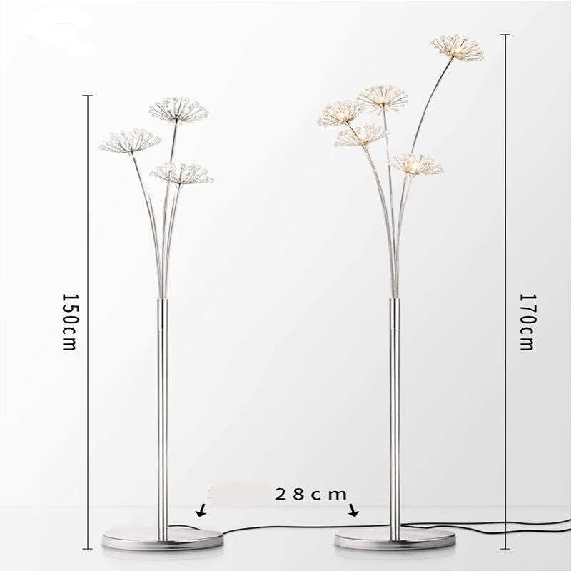 Dandelion Floor Lamp Ins Wind Minimalist Vertical Personality Living Room Bedroom Crystal Decorative Platform Lamp