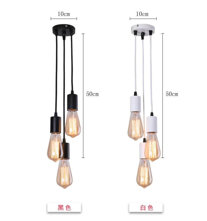 Female ceiling chandelier multi-head chandelier creative restaurant clothing store chandelier retro industrial wind braided wire lamp