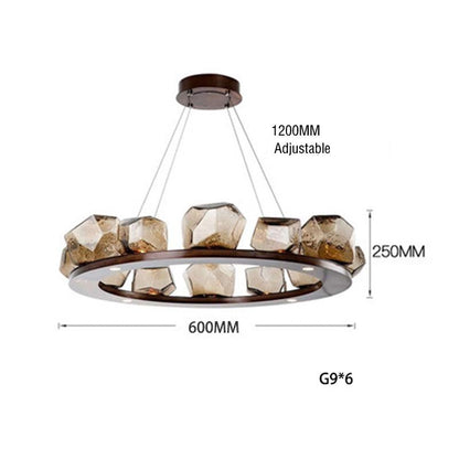 Nordic Creative Living Room Chandelier Modern Minimalist Shaped Glass