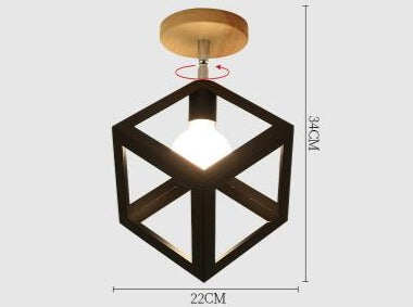 E27 5W Iron Ceiling Lamp Shade Pendant Light Covers and Shades Triangle Metal Ceiling Lamp