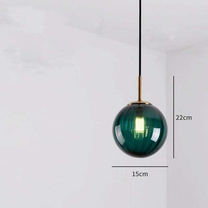 Colorful Glass Ball Bedroom Bedside Small Chandelier Creative Restaurant Bar Window Personality Post Modern Art Lamp Pendant Lamp