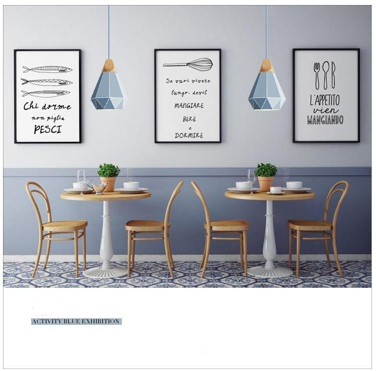 Modern minimalist design pendant lamp Nordic creative colorful led lamp home lighting bar restaurant iron solid wood lamp living