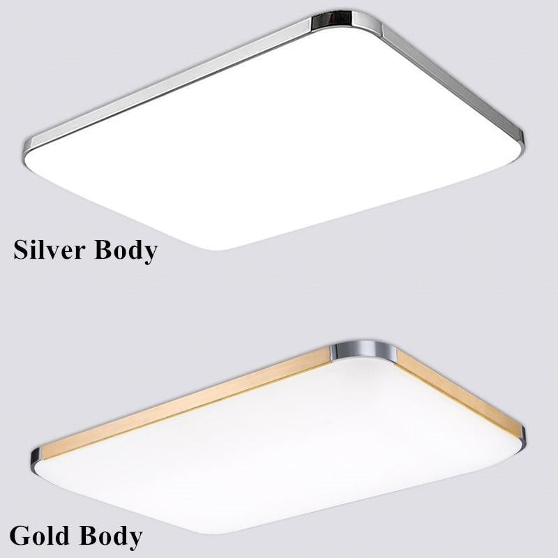 Modern 2.4G RF Remote Control Square Aluminum Acrylic LED Ceiling Lamp Cold White+Warm White Stepless Dimming LED Ceiling Light
