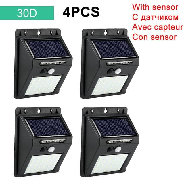 Solar Light 20 30 48 60 96 LED Waterproof PIR Motion Sensor Security Solar Lamp Outdoor Emergency Wall Light