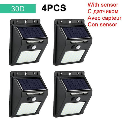 Solar Light 20 30 48 60 96 LED Waterproof PIR Motion Sensor Security Solar Lamp Outdoor Emergency Wall Light