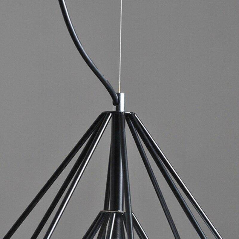 Modern Art Deco Black/White Birdcage Pendant Lights Iron Minimalist Retro Light  Loft Pyramid Lamp Led Bedroom Kitchen Bar Cafe