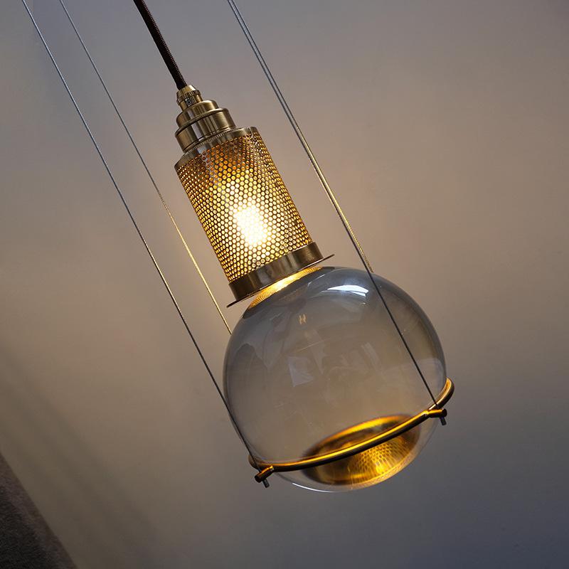 Nordic Solid Crystal Ball Chandelier Creative Restaurant Clothing Shop Cafe Hotel Bedroom Bedside Light Luxury Chandelier