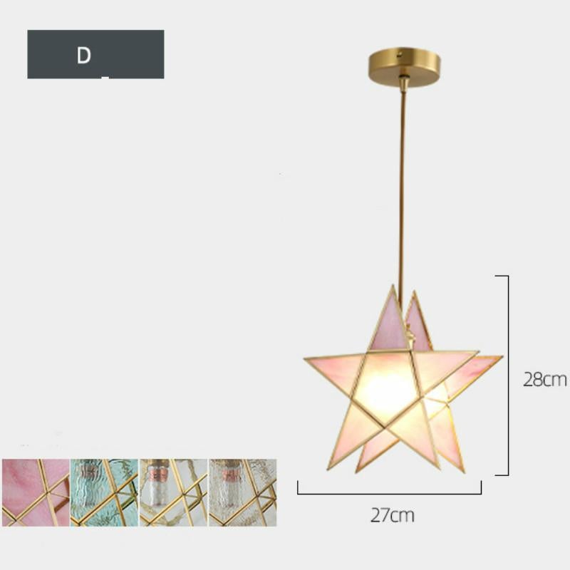 Nordic Bedside Small Chandelier Simple Long Chandelier Restaurant Full Copper Lamp