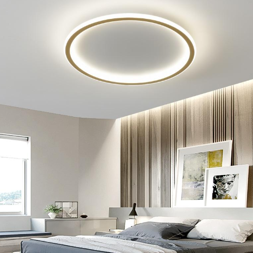 New Simple Bedroom Led Copper Ceiling Lamp