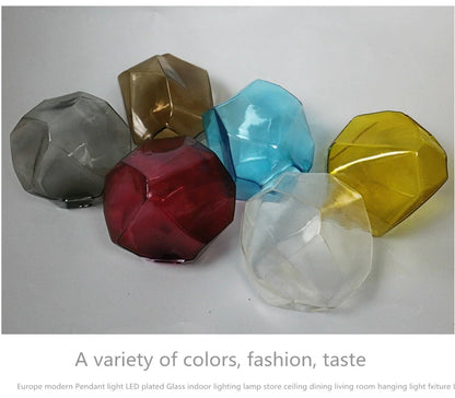 Simple Stone glass pendant light colorful indoor G4 LED lamp The restaurant dining room bar cafe shop lighting Fixture