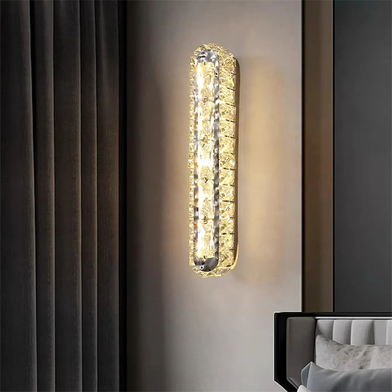 Wall Lamp Crystals Strip Interior Wall Light for Living Room Background Bedside Corridor Decoration Wall