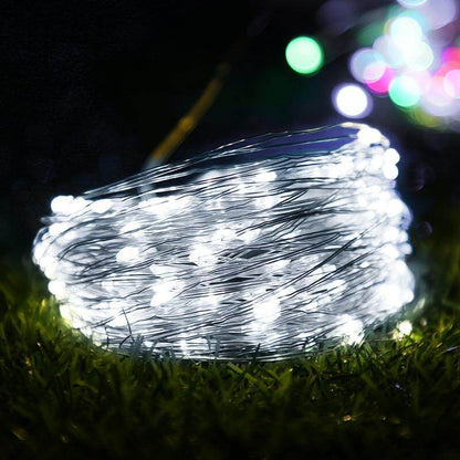 50 100 LED Outdoor Light String Fairy Garland Battery Power Copper Wire Lights For Party Christmas Wedding 5 Colors