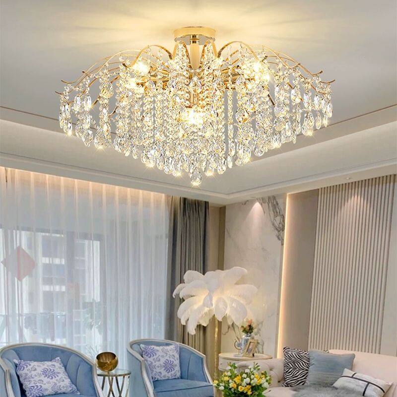 Light Luxury Crystal Ceiling Lamp Post-modern Living Room Main Lamp Simple Atmosphere Crystal Lamp