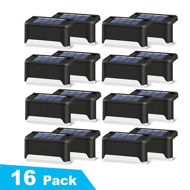16/8PCS Solar Deck Lights Solar Step Lights Outdoor Waterproof Led Solar Fence Lamp  for Patio Stairs Garden Pathway Step Yard