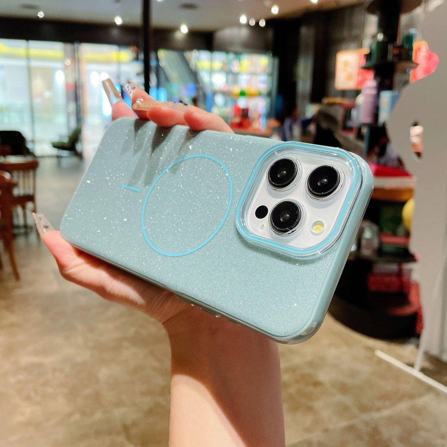 Glitter Bling For Magsafe Phone Case For iPhone 16 15 14 13 Pro Max Plus Magnetic Wireless Charging Fashion Candy Cover