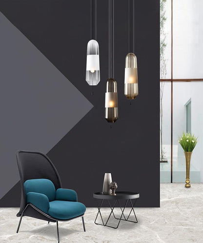 Nordic Creative Bedroom Bedside Lamp Glass Small Single Head Chandelier