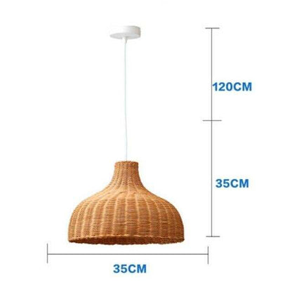 Modern Rattan Pendant Light Handmade Hang Lamp Teahouse Decoration Chinese Lamp Cover E27 Fixture Bar Indoor Lighting Led Lamp
