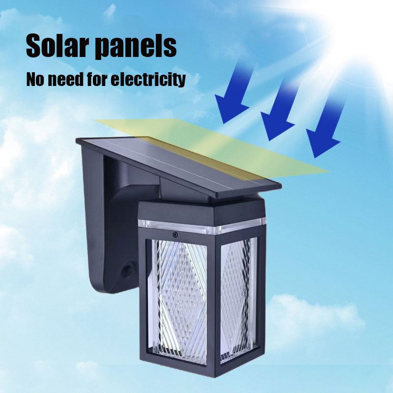 Solar Wall Lights Outdoor Waterproof IP54 3 Color LED Lantern Safety Light for Patio Garden Deck Porch Barn Garage