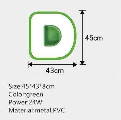 Modern Ceiling LED Lamp The Letter Metal Ironware Acrylic Colorful Iron Light Children Bedroom Indoor Lightings Light Fixture