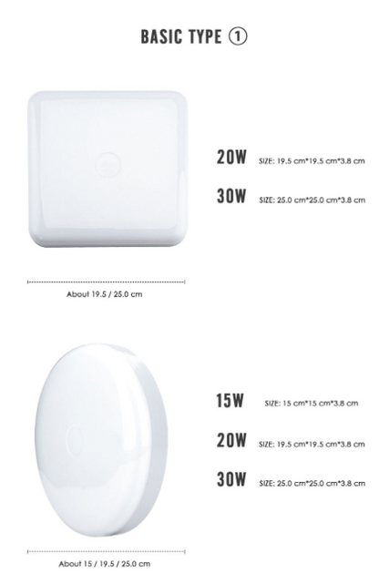 Motion Sensor LED Ceiling Light 30W 36W PIR Surface Mounted Lamp Indoor Lighting Home Kitchen Balcony Entrance Square IP65