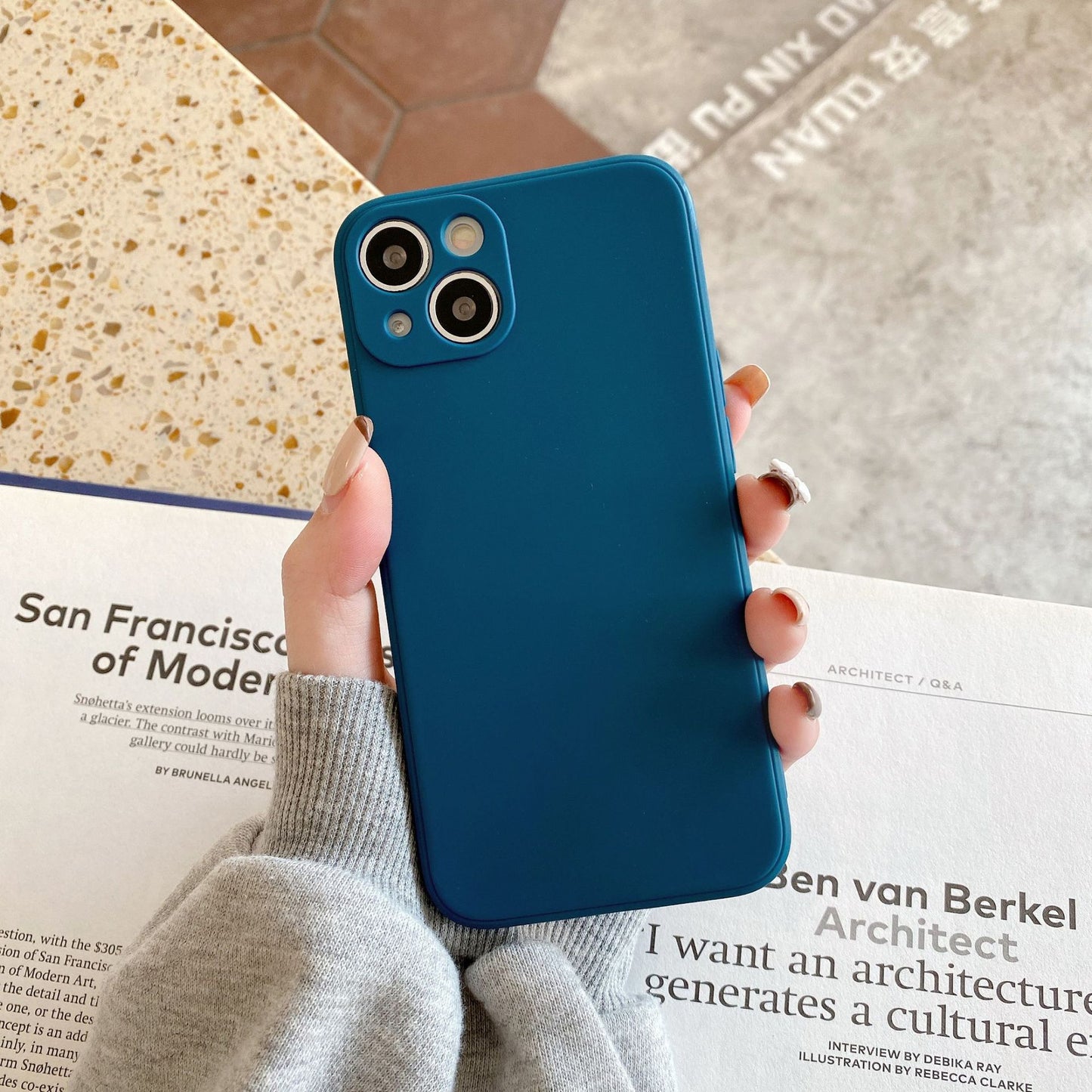 Suitable for IPhone 17 PRO Fine Hole Frosted TPU Straight Edge Phone Case 16 XR Rubik's Cube Silicone Apple 15 Phone Case