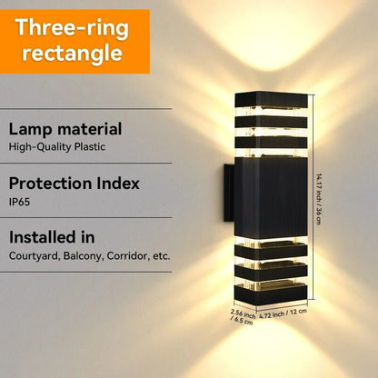 Replaceable Bulb Wall Light Outdoor LED Wall Lamp Up Down Porch Light Waterproof Exterior Sconce Light for Balcony Garden Stair