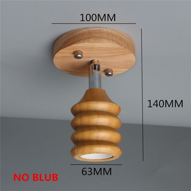 Modern LED Wooden Ceiling Light Novelty E26/27 Kitchen Bedroom Porch Dining Room Balcony Decoration Light Fixture