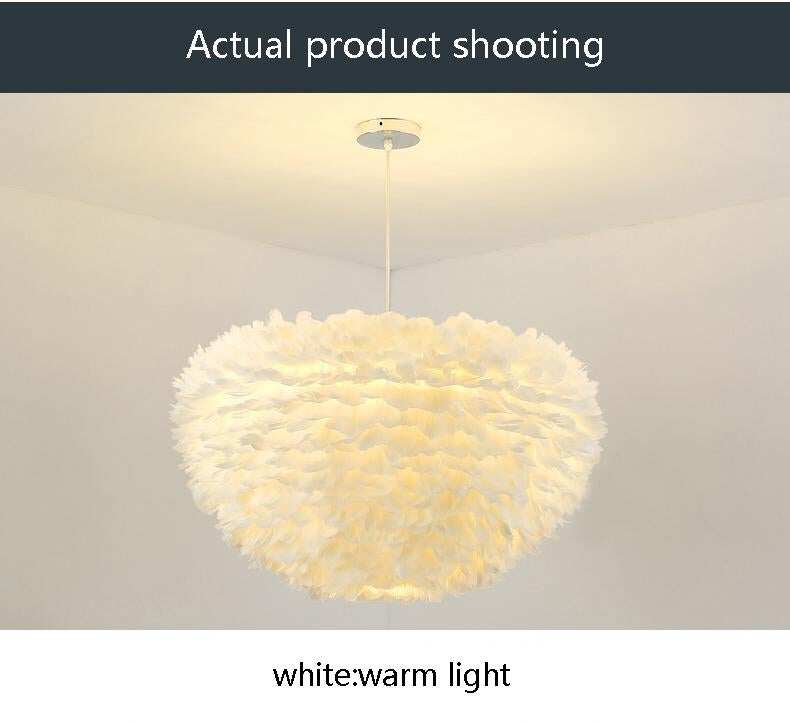 Pendant Lights E27 Feather Romantic Pendant Lamp For Bedroom Living Room Lighting HangLamp Goose Feather Suspension Luminaire