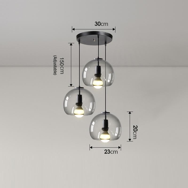 Nordic Glass Chandeliers Three-headed Combination Lamps